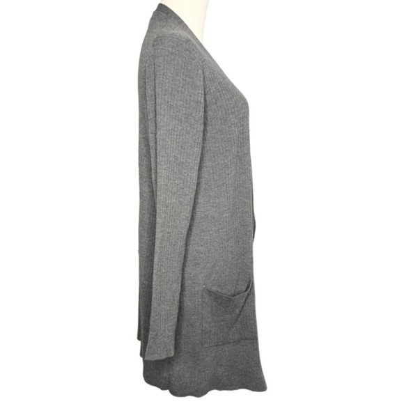 Eileen Fisher Long Cardigan Wool‎ Crepe Rib Pockets Size Large - Picture 3 of 7